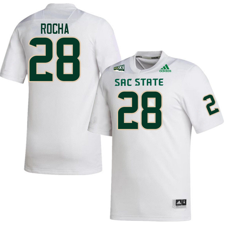Sacramento State Hornets #28 Kameron Rocha College Football Jerseys Stitched Sale-White